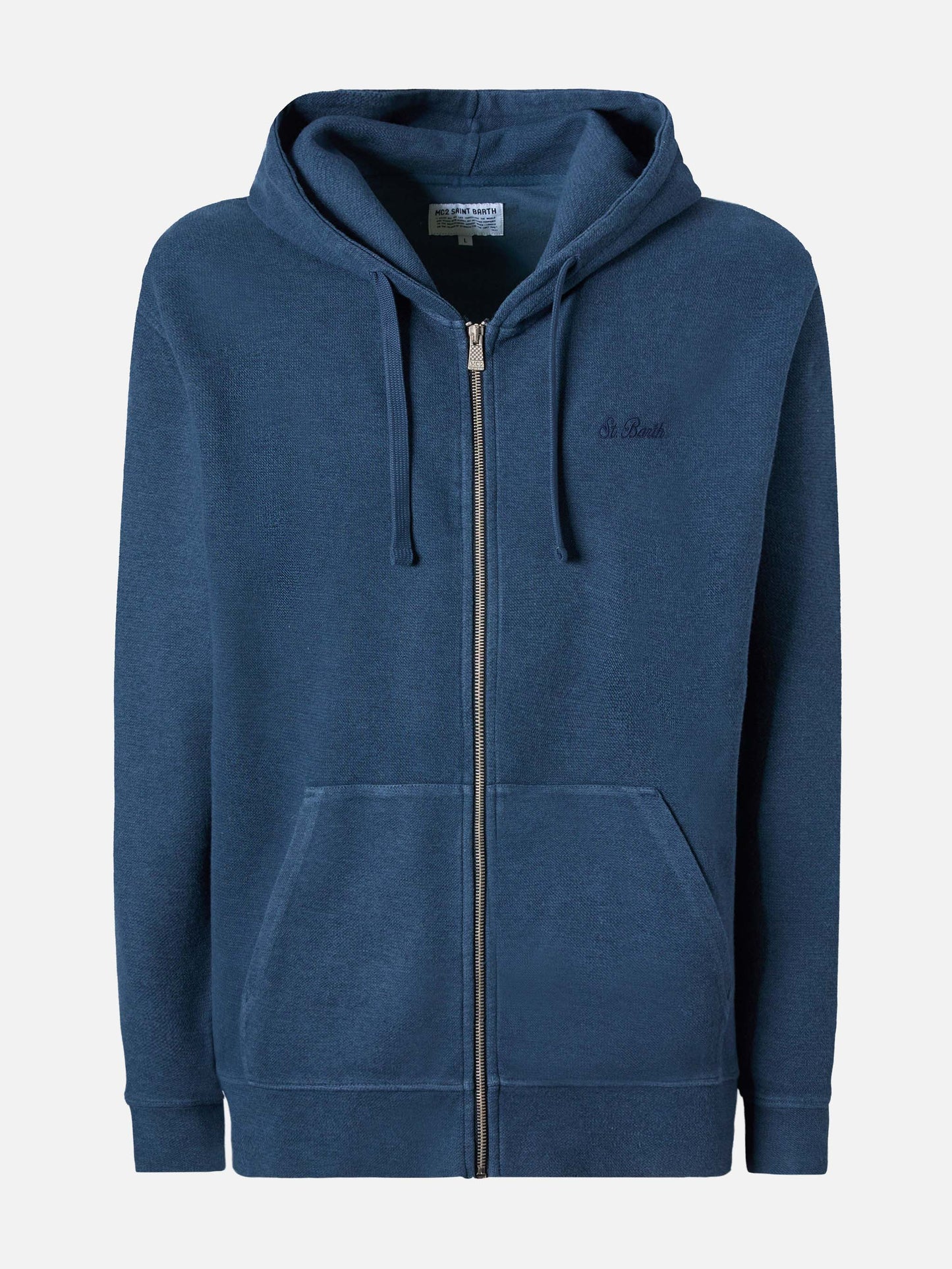 Blue cotton zipped hoodie Barrett