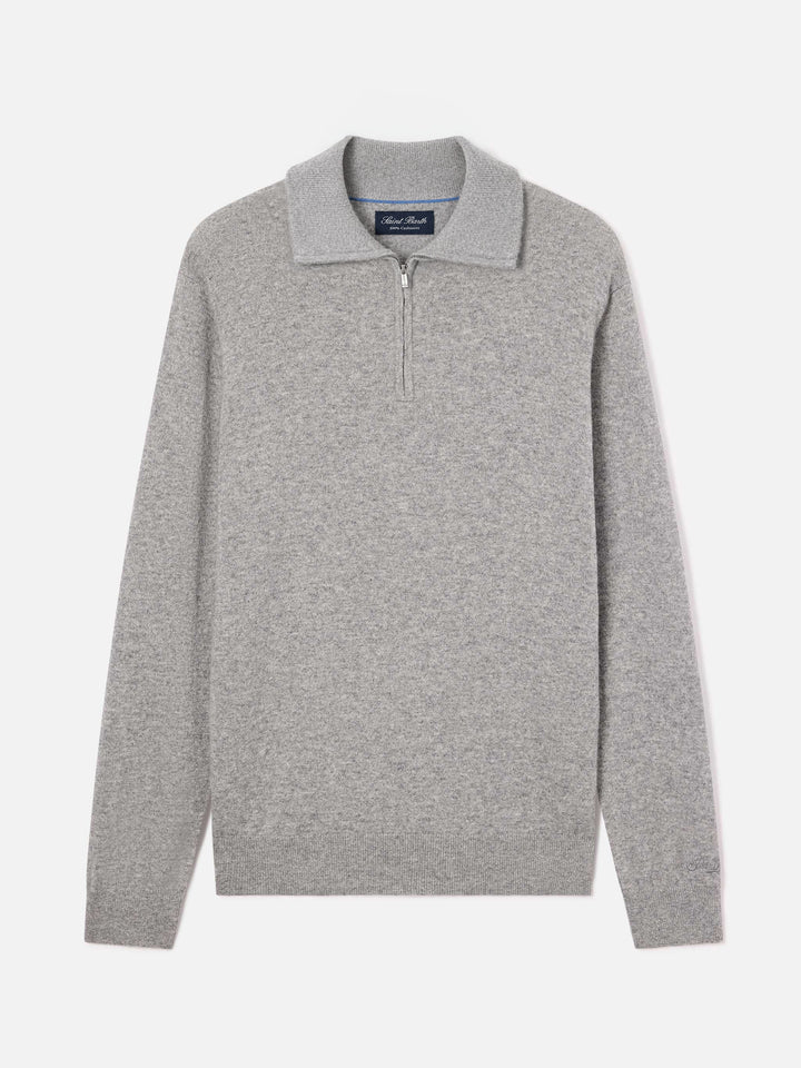 Pull en cachemire Grey Buck à demi-zip 