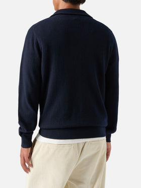 Punto de cachemir con media cremallera Buck Navy blue 