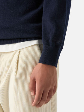 Punto de cachemir con media cremallera Buck Navy blue 