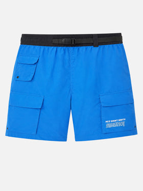 Blaue Badeshorts Buddy mit Taschen 