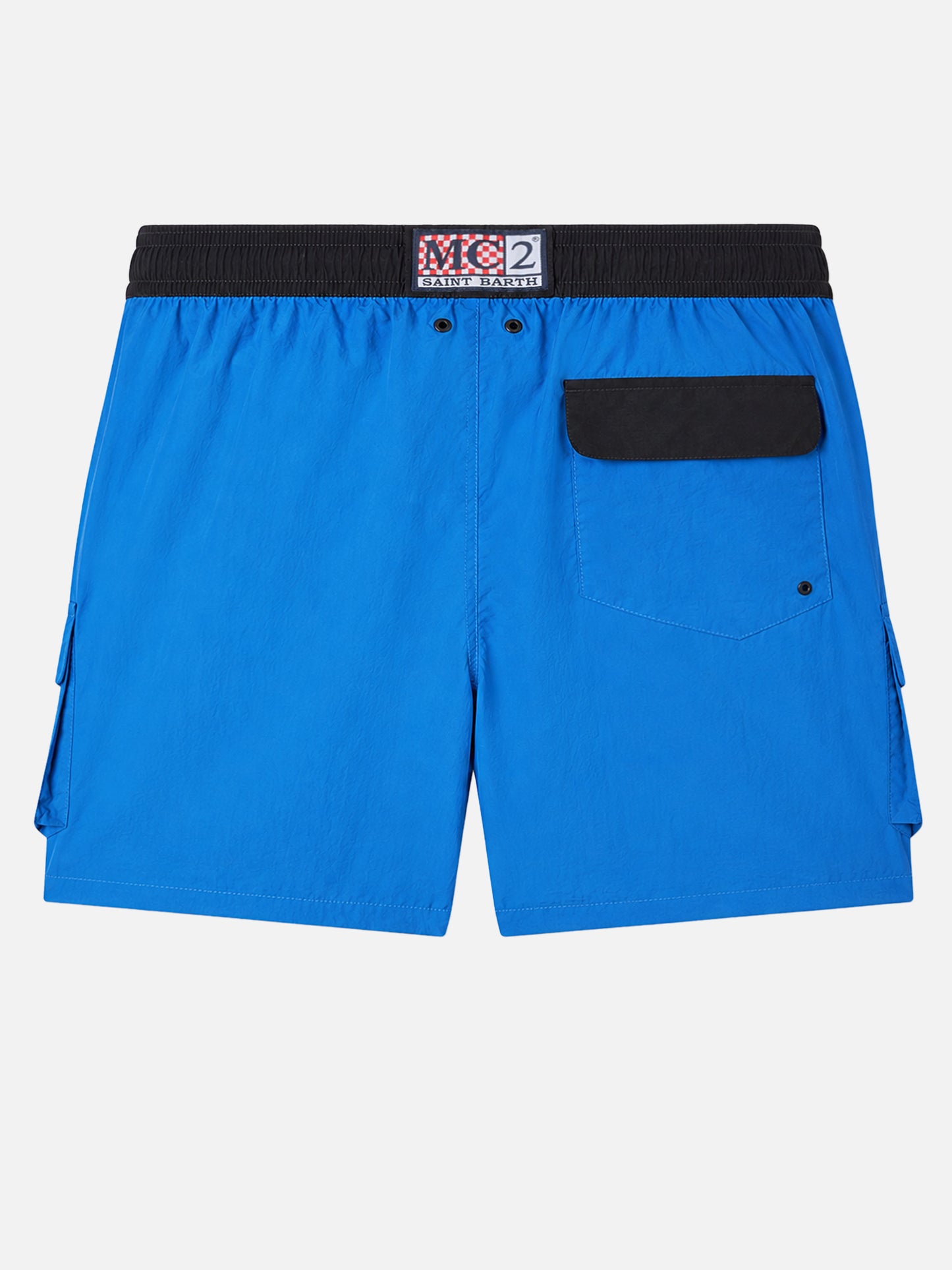 Blaue Badeshorts Buddy mit Taschen 
