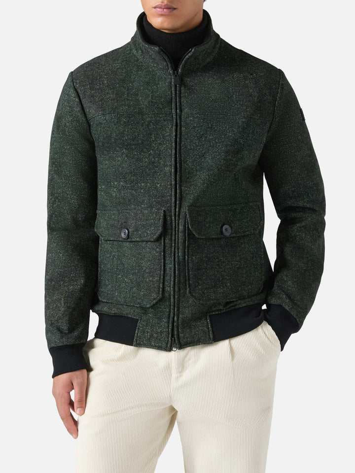 Thermojacke Byron mit meliert-grauem Wollmuster