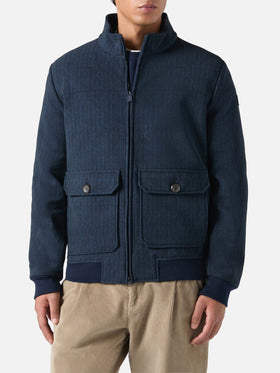 Thermo jacket Byron with blue herringbone print