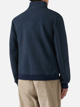 Thermo jacket Byron with blue herringbone print
