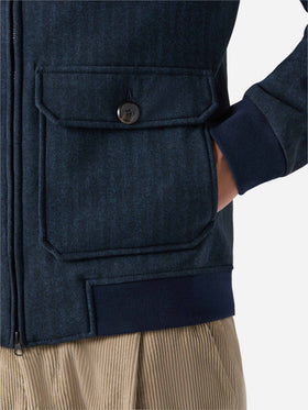 Thermo jacket Byron with blue herringbone print