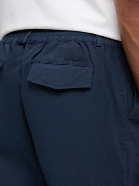 Pantaloni in cotone blu marino Calais con coulisse