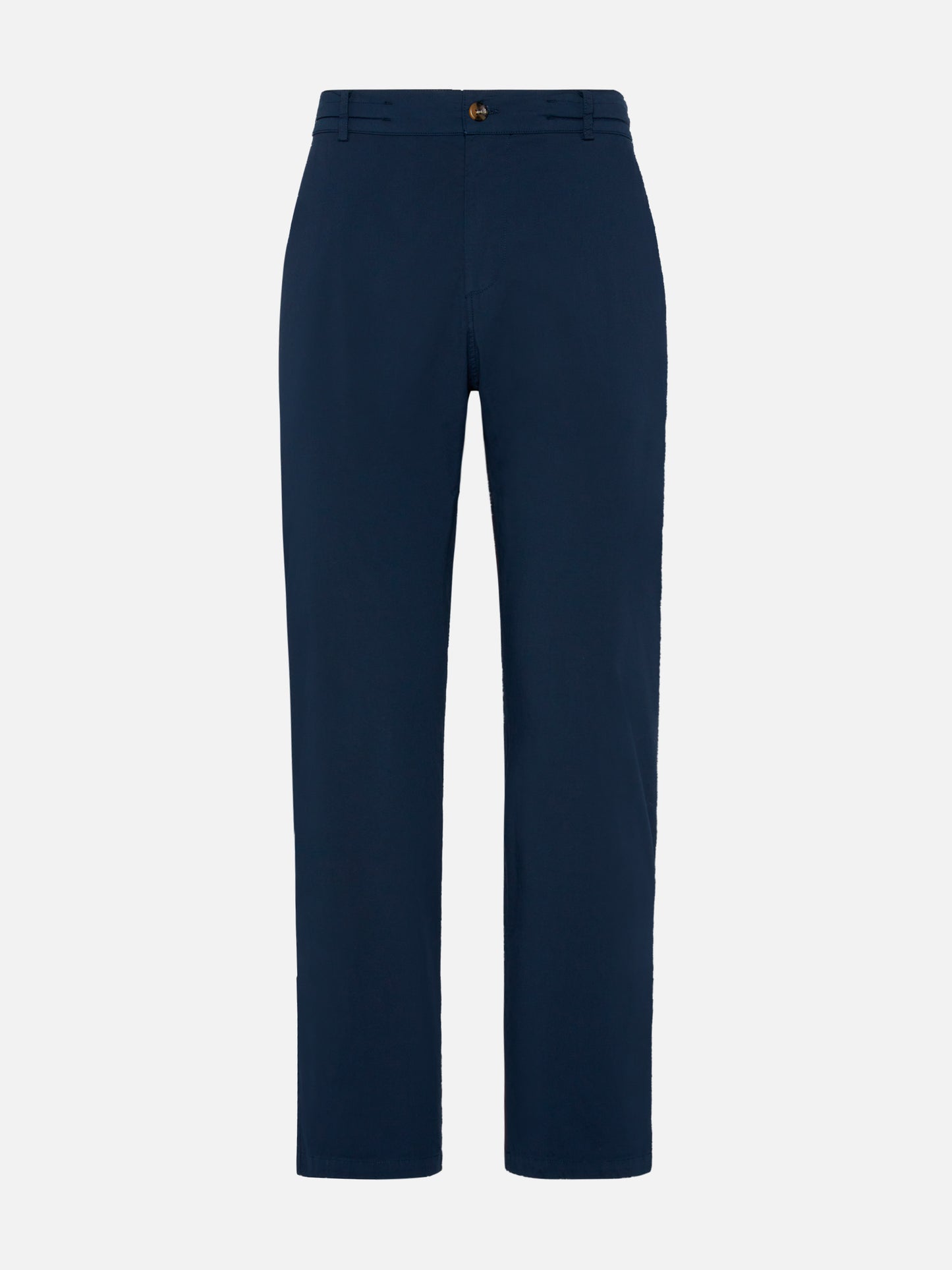 Pantaloni in cotone blu marino Calais con coulisse