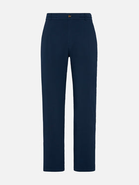 Pantaloni in cotone blu marino Calais con coulisse