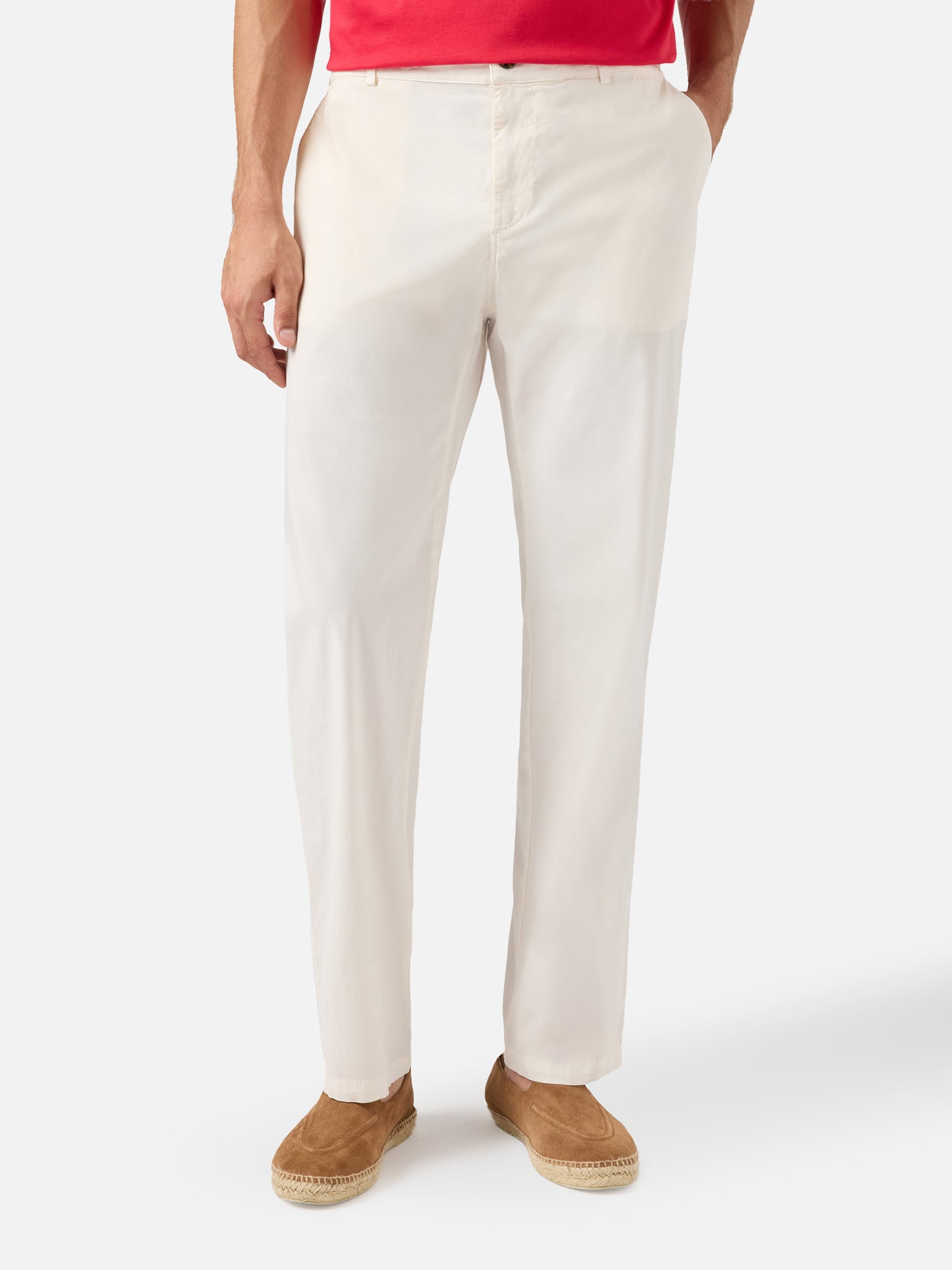 Pantaloni Calais in cotone bianco con coulisse