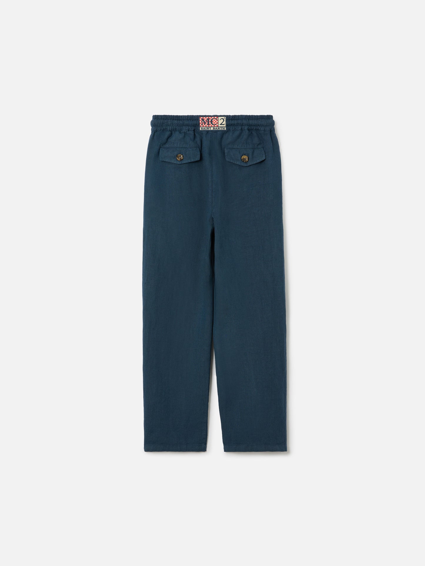 Navy blue Calais Jr pants in linen