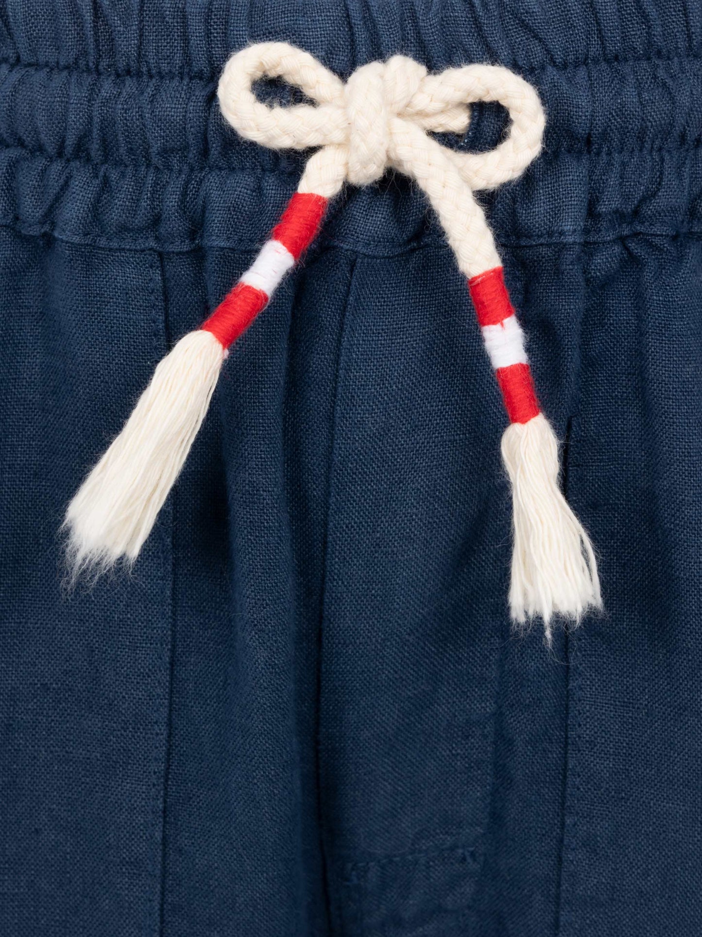 Marineblaue Leinenhose „Calais Jr“ mit Kordelzug