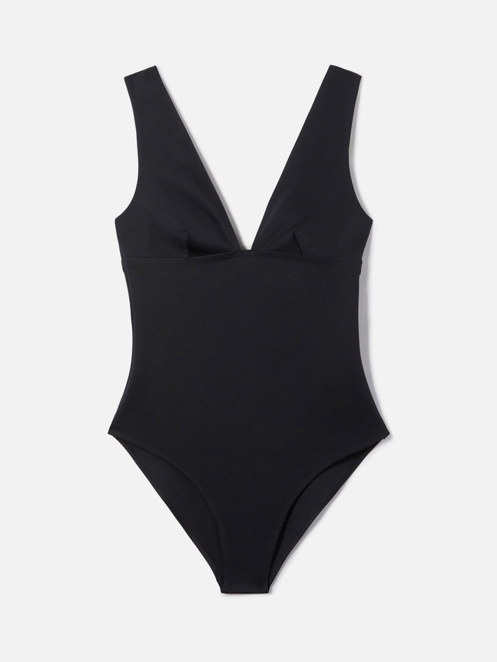 Calliope one-piece swimsuit in black technical fabric