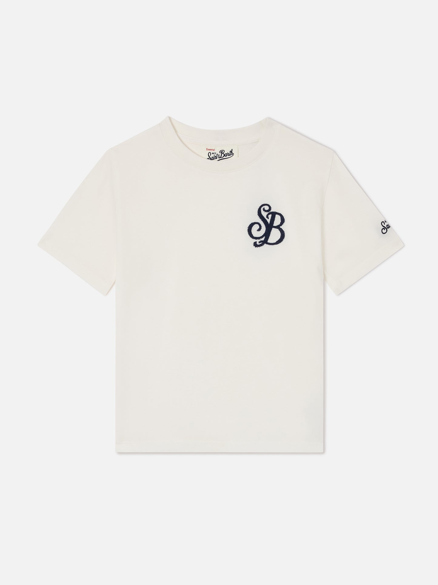 Camiseta Cameron en blanco con bordado del monograma SB 