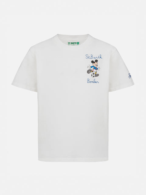 Boy heavy cotton t-shirt Cameron Mickey print and St. Barth Bomber embroidery | DISNEY SPECIAL EDITION - MC2 Saint Barth