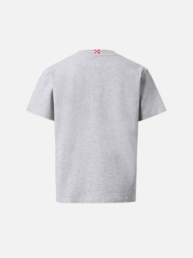 Cameron cotton T-shirt in grey with Snoopy St. Barth Sport Club print | PEANUTS SPECIAL EDITION