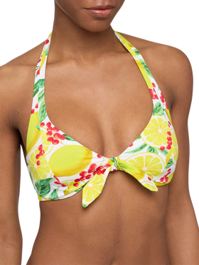 Top a triangolo Camille con stampa limoni