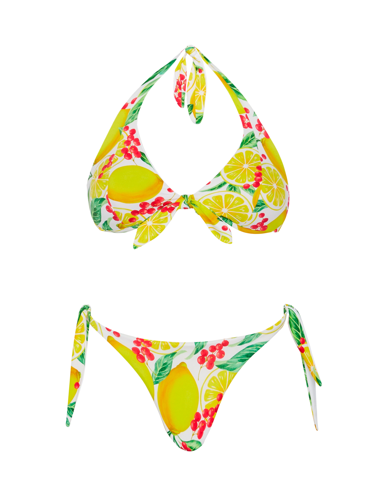 Bikini a bralette Camille Yali con stampa limoni