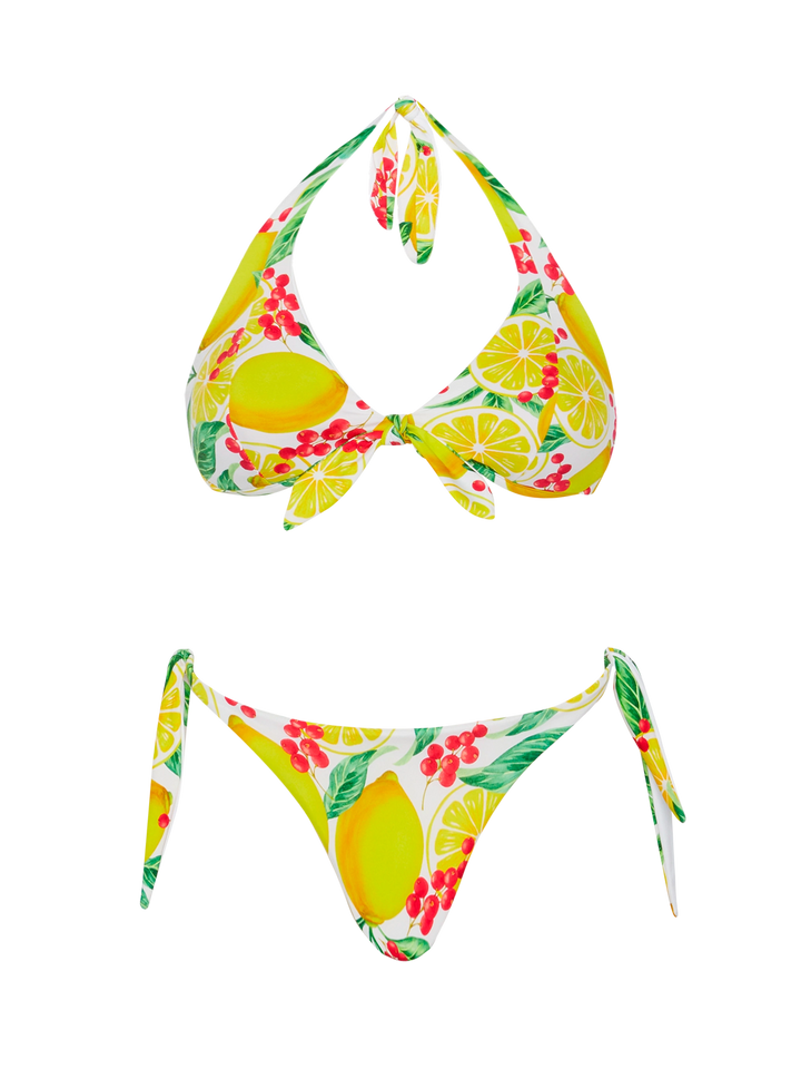 Bralette bikini Camille Yali with lemon print