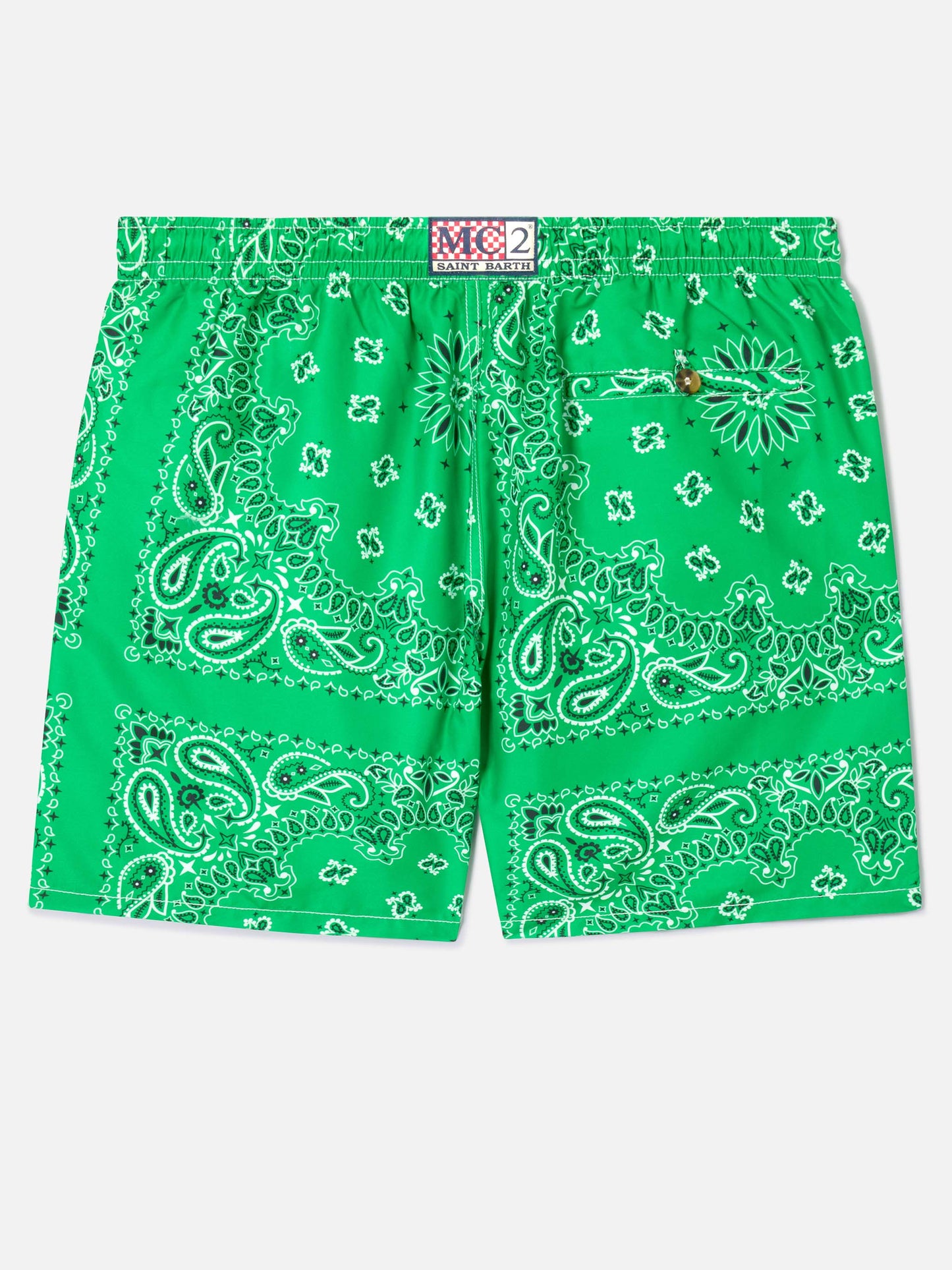 Green bandana Caprese swim shorts