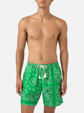 Costume mare Caprese stampa bandana verde