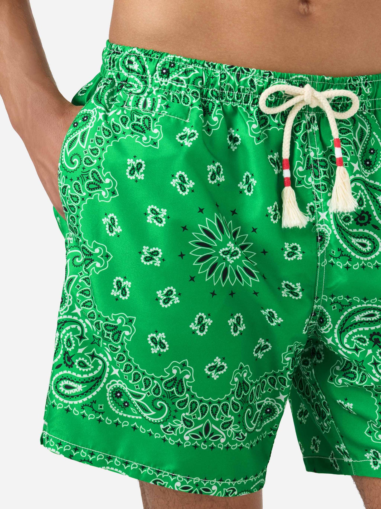 Costume mare Caprese stampa bandana verde