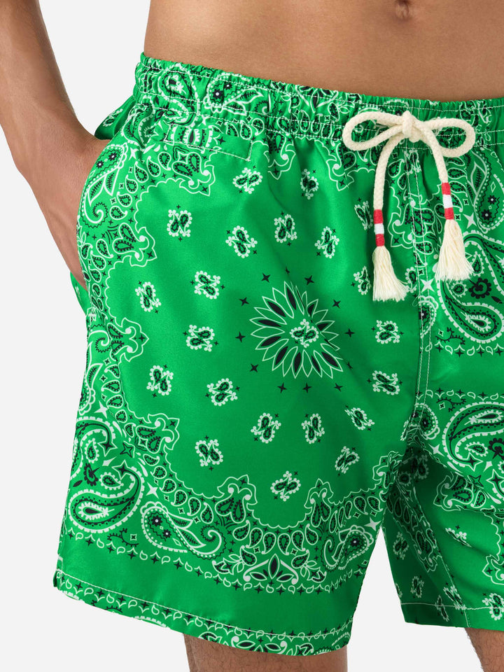 Costume mare Caprese stampa bandana verde