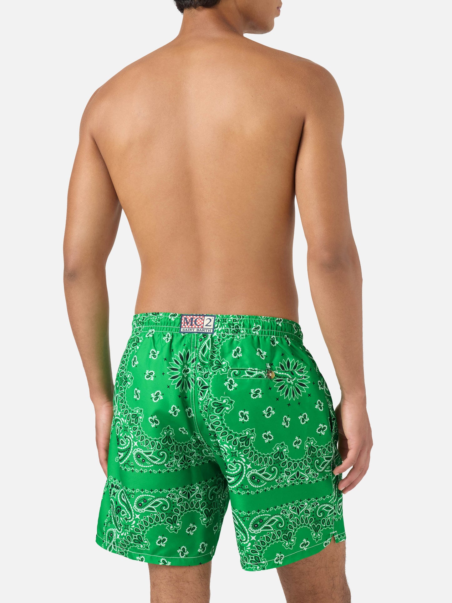 Costume mare Caprese stampa bandana verde