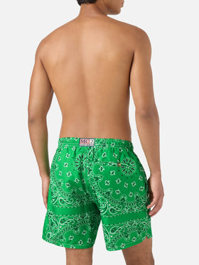 Costume mare Caprese stampa bandana verde