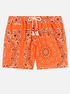 Caprese orange bandana swim shorts