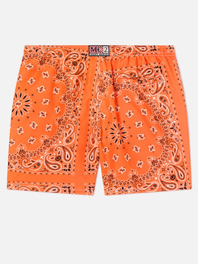 Caprese orange bandana swim shorts