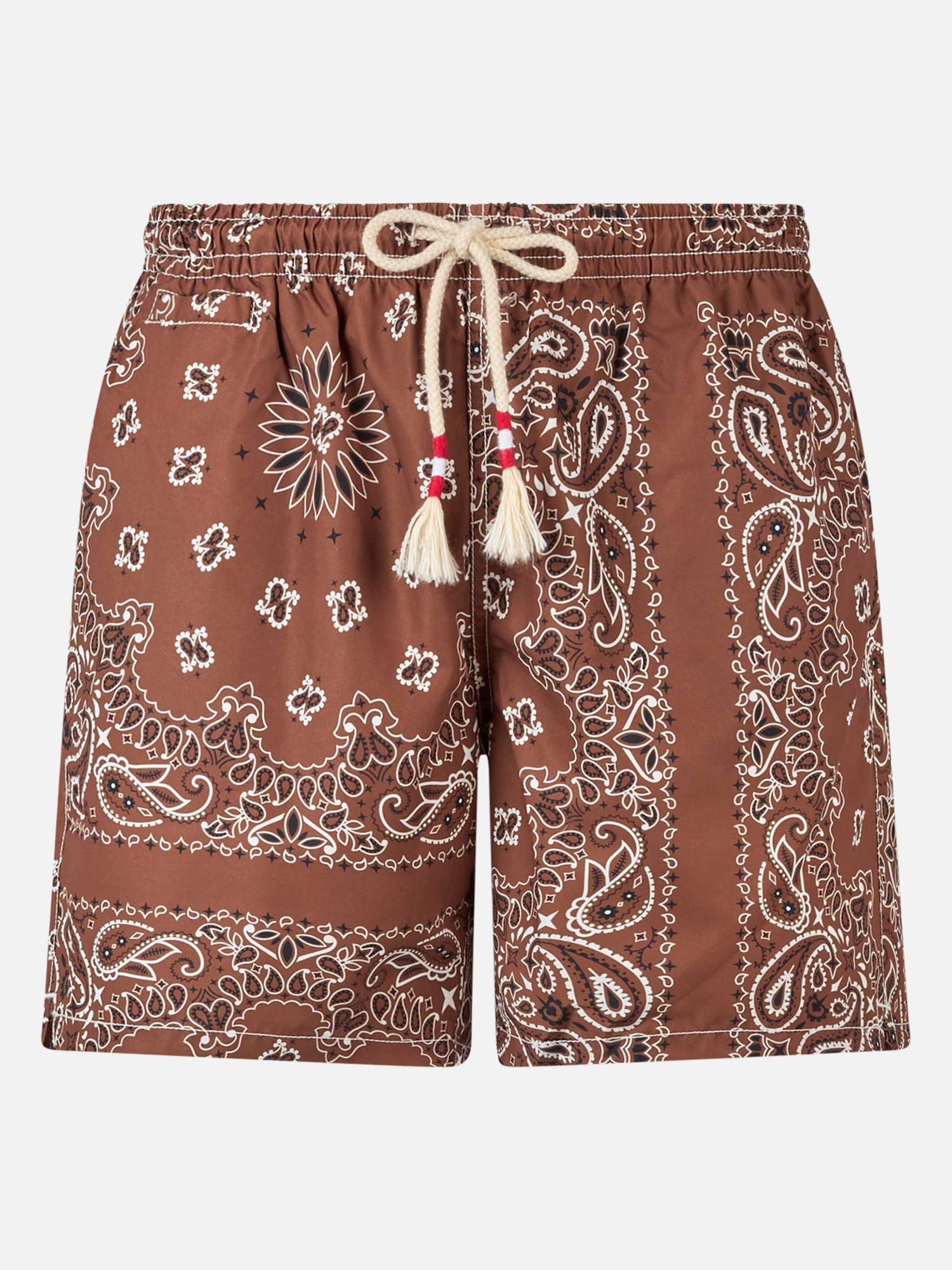 Man swim shorts with brown bandanna print - MC2 Saint Barth