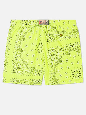 Short de bain Caprese bandana jaune fluo 