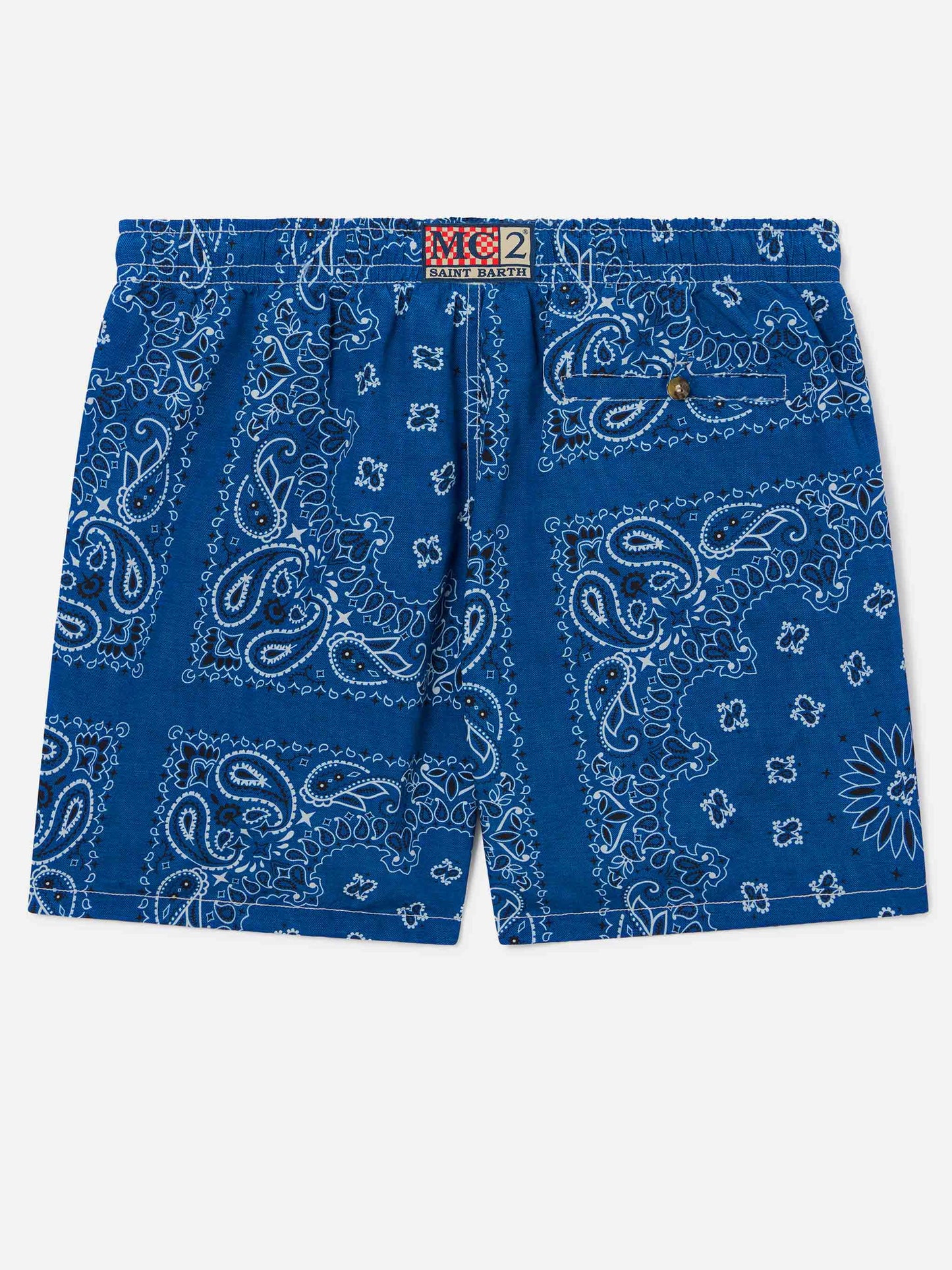 Bañador tipo shorts Caprese con estampado bandana azul marino 