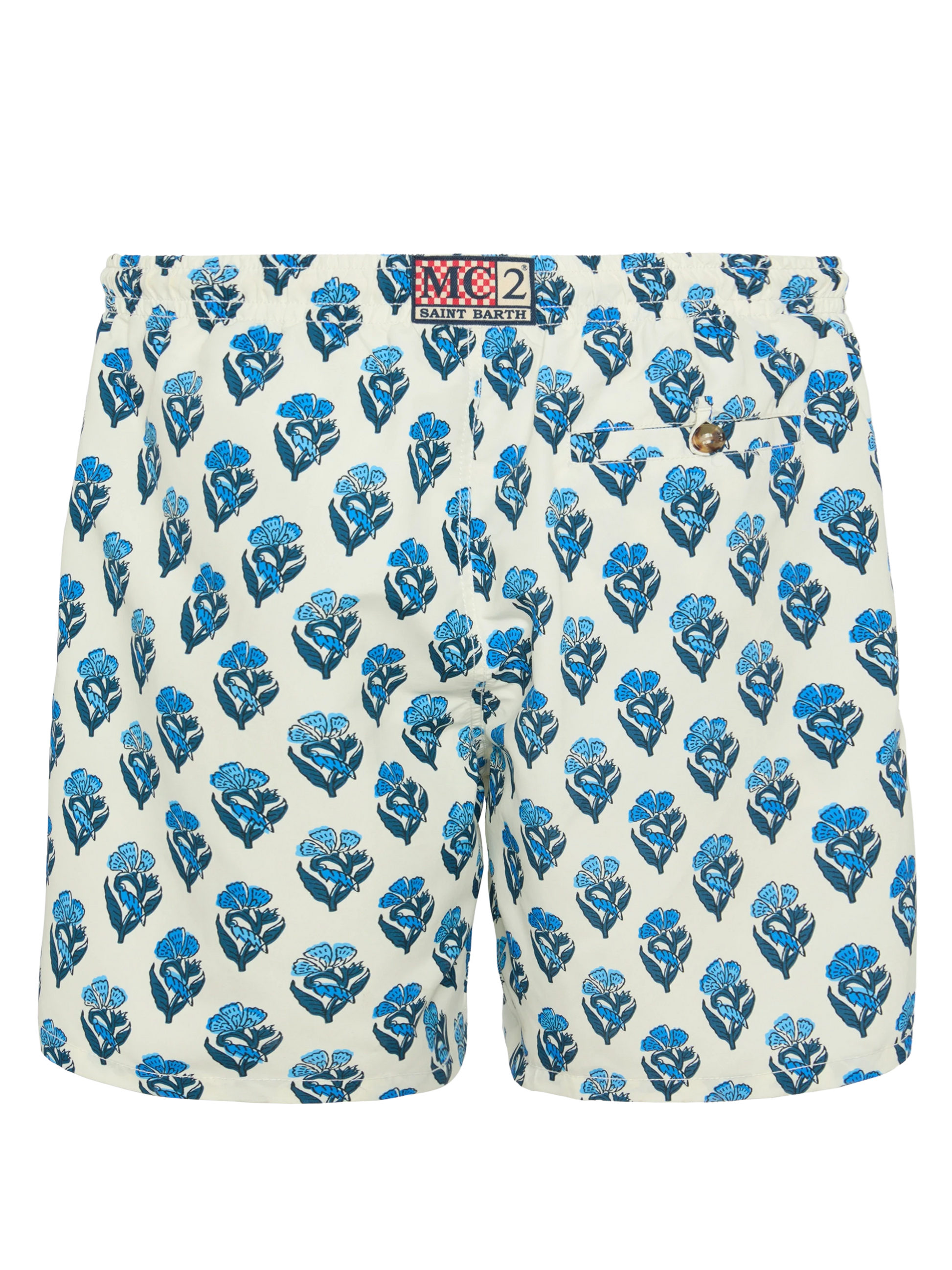 Mid-length swim-shorts Caprese with flower print - MC2 Saint Barth