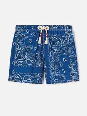Costume Caprese Jr con stampa bandana blu navy