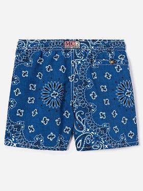 Costume Caprese Jr con stampa bandana blu navy