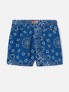 Costume Caprese Jr con stampa bandana blu navy