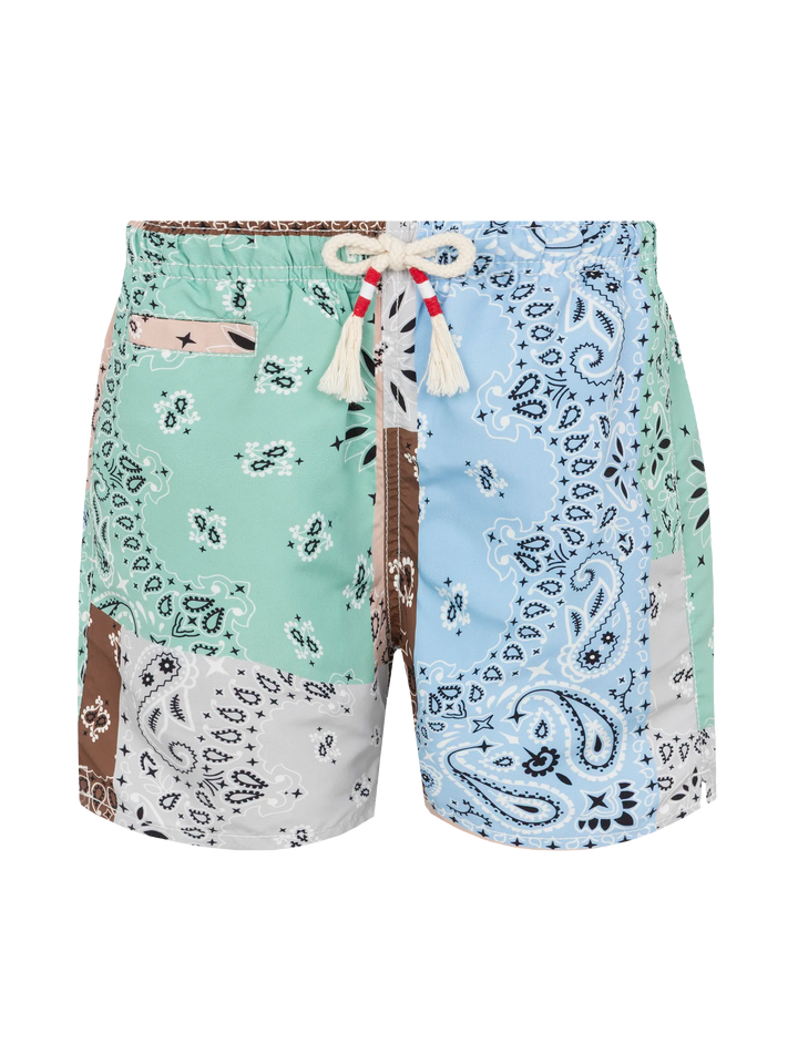 Costume mare Caprese Jr lumghezza media con stampa patch bandana