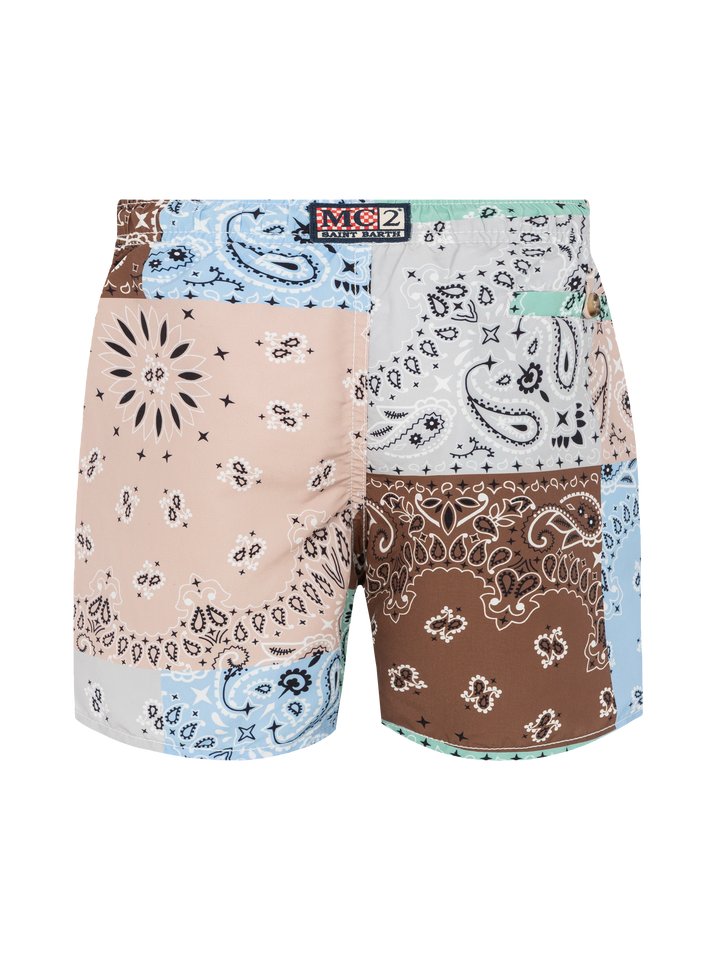 Costume mare Caprese Jr lumghezza media con stampa patch bandana