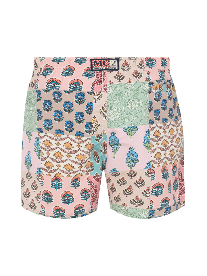 Mittellange Badeshorts Caprese Jr mit Blumen-Patch-Print