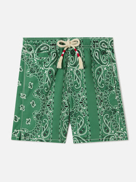Caprese Jr swim shorts with military green bandana print