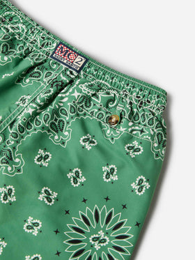 Caprese Jr swim shorts with military green bandana print