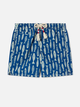 Caprese Jr swim shorts with sardine print