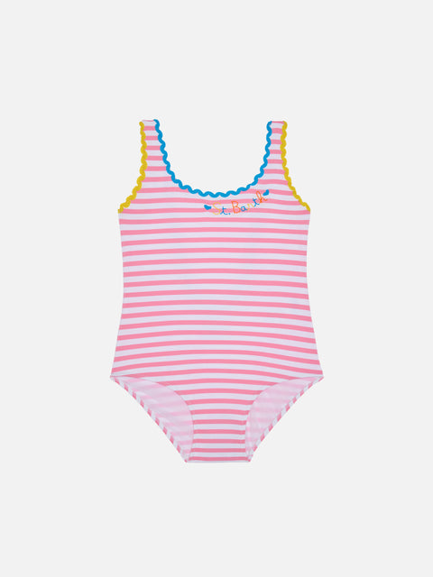 Girl one piece swimsuit with embroidery - MC2 Saint Barth