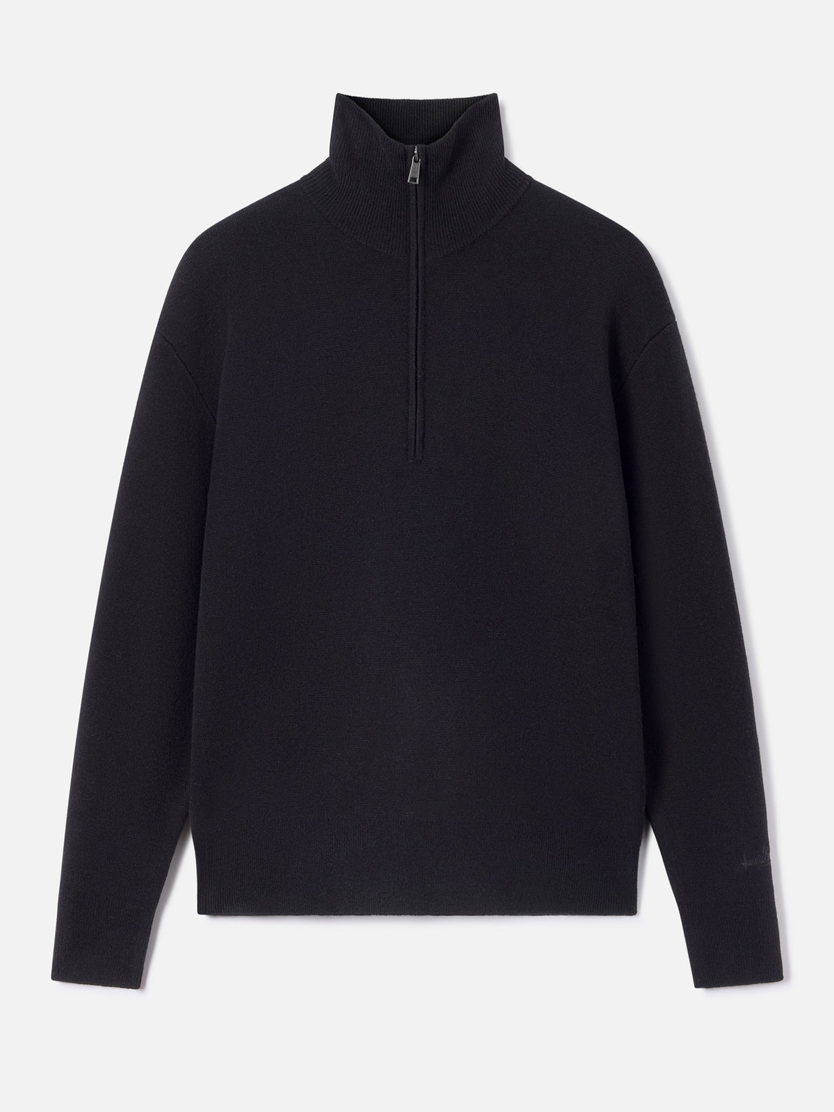 Black Capucine wool half-zip knit