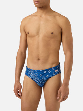 Cayo navy bandanna print swim briefs