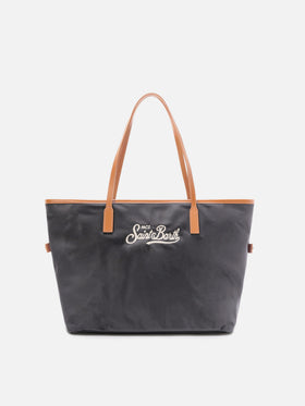 Schwarze City Bag aus Nylon in regulärer Größe 