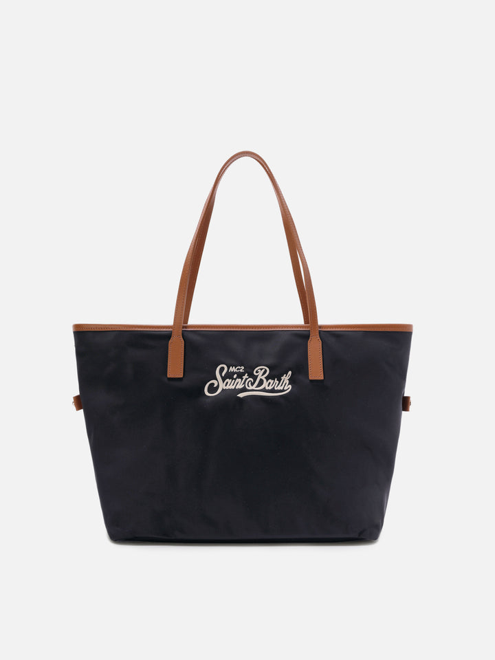 Borsa City nera regular in nylon
