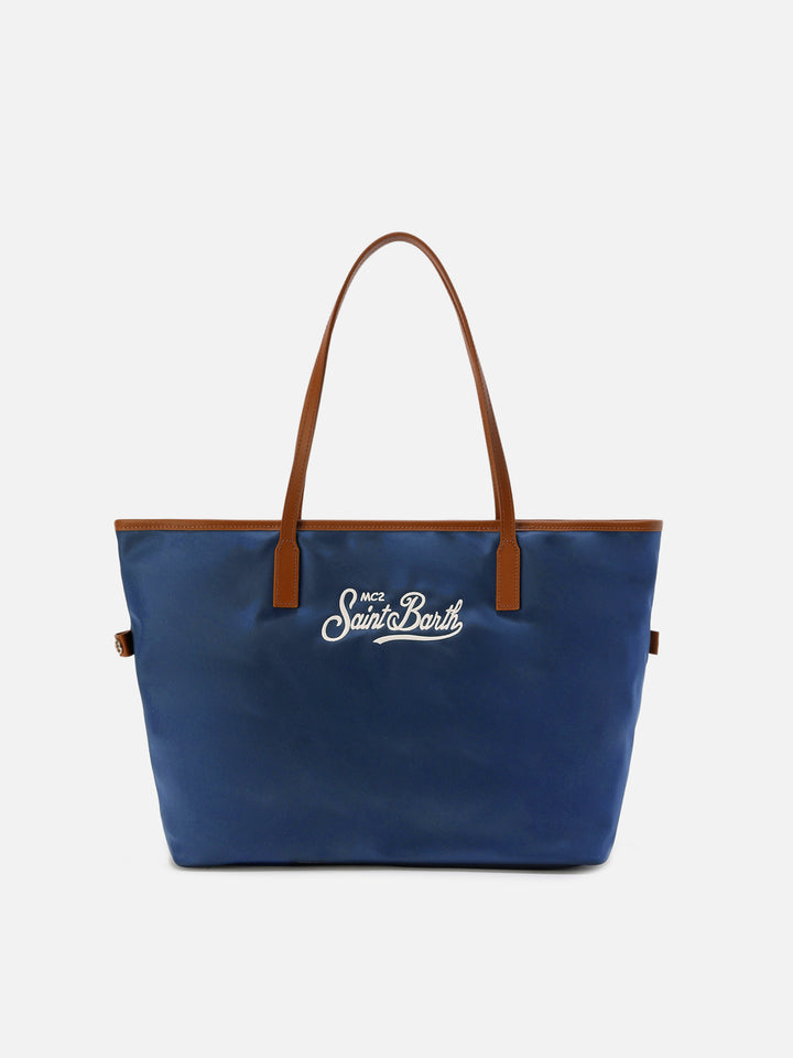 Navy blue City nylon large bag